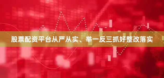 股票配资平台从严从实、举一反三抓好整改落实